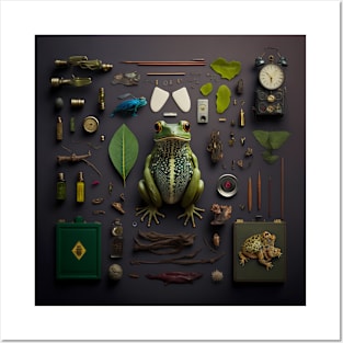 Frog: Knolling photography, ultra-safe camera, collectibles Posters and Art